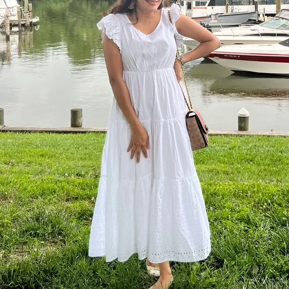 Maison Jules | Dresses | Pure Cotton White Summer Sress | Poshmark